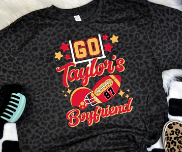 Go Taylor's Boyfriend Black Leopard Tee - The Red Rival