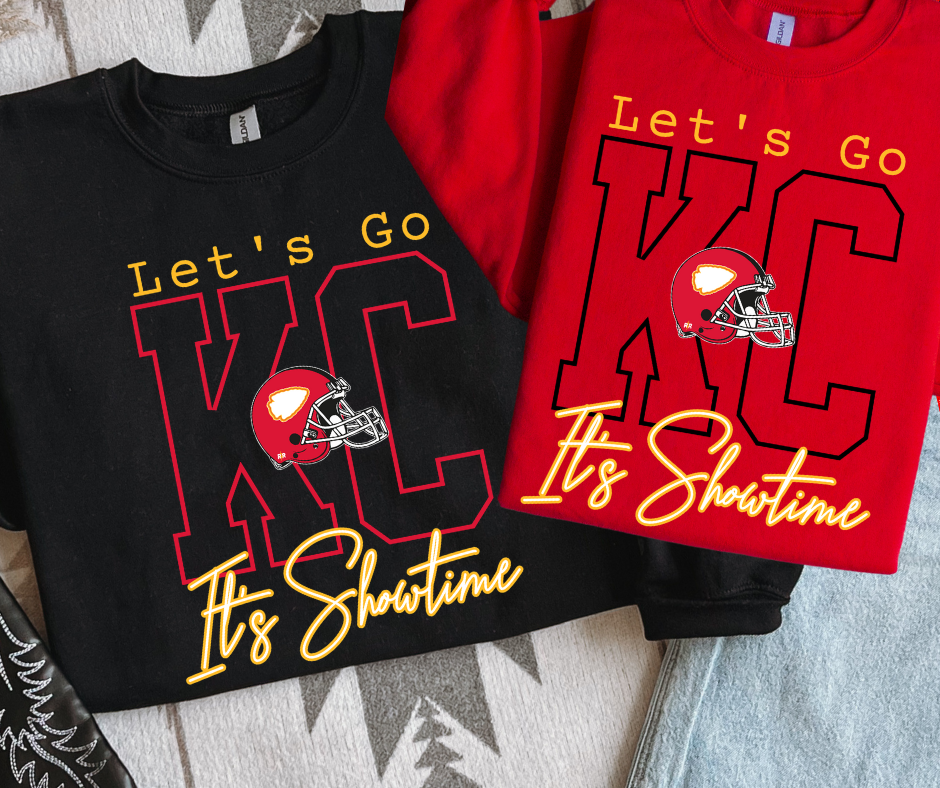 Let's GO KC It's Showtime Red Tee or Sweatshirt