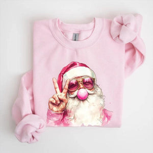 BLACK FRIDAY DEAL PRICE - Bubblegum Santa Light Pink Sweatshirt FINAL SALE - Tees - The Red Rival