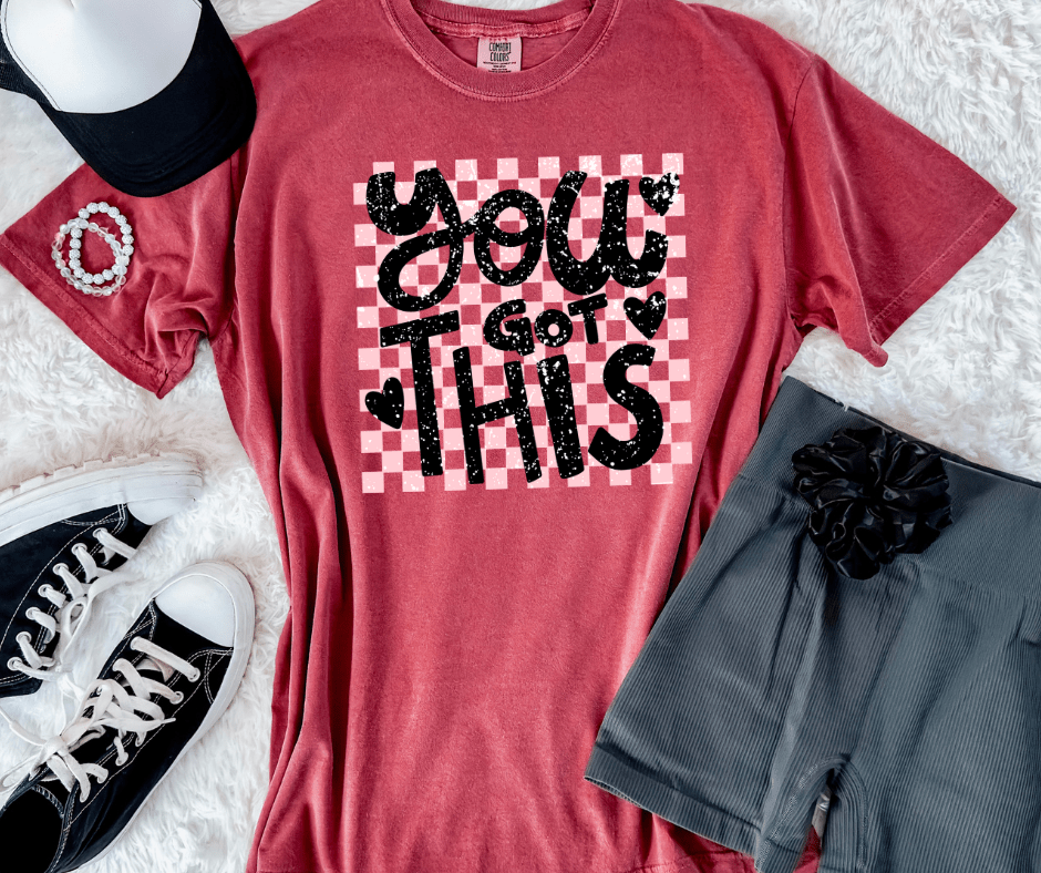 Checkered You Got This on Crimson Tee - Graphic Tee - The Red Rival