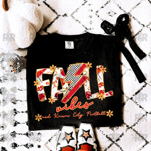 Falls Vibes & Kansas City Football Black Tee - Graphic Tee - The Red Rival