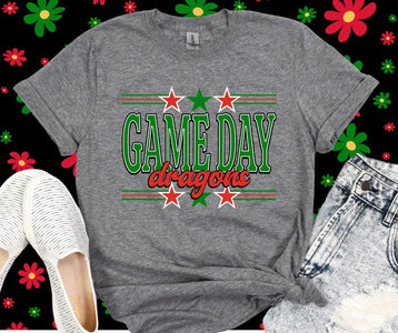 Game Day Dragons 3 Stars Grey Styles - Tees - The Red Rival