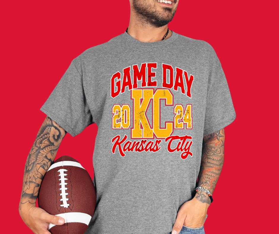 Game Day Kansas City 2024 Grey Tee - Tees - The Red Rival