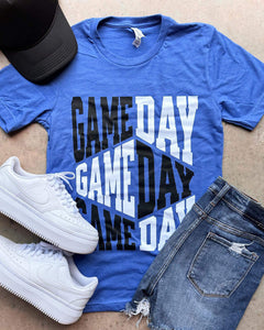 Game Day Repeat Blue Tee - Tees - The Red Rival