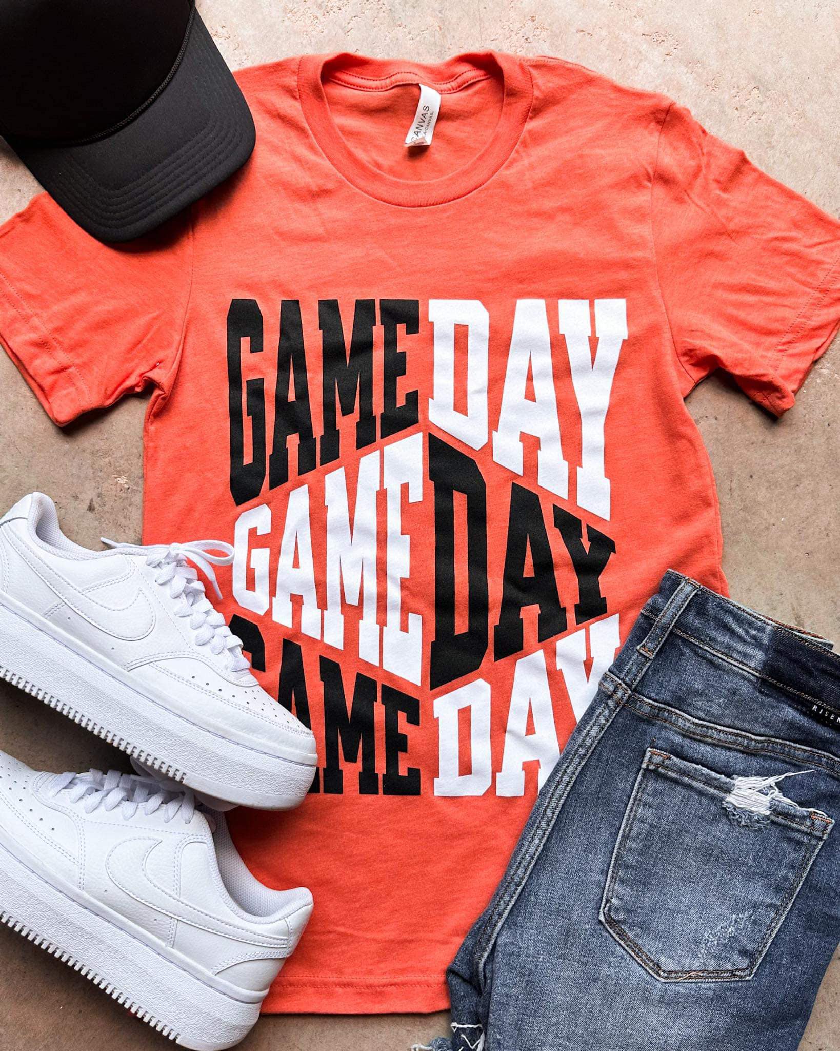 Game Day Repeat Orange Tee - Tees - The Red Rival