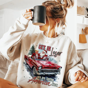 Get In Loser We Are Taking America Back Cream/Tan Sweatshirt or Tshirt (FINAL SALE) - Wholesale - The Red Rival