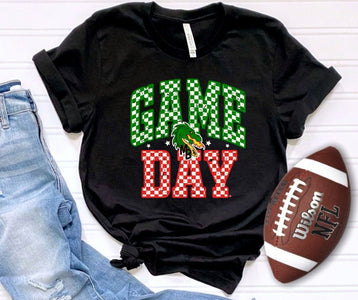 Green & Red Dragons Checkered Game Day Black Styles - Tees - The Red Rival