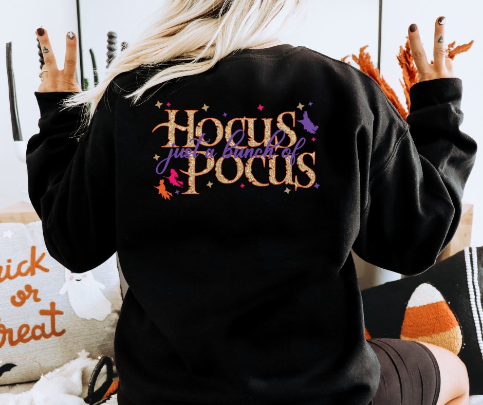 Hocus Pocus Front & Back Black Tee or Sweatshirt - Apparel & Accessories - The Red Rival
