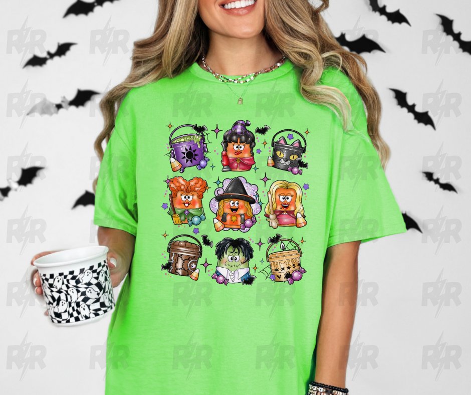 Hocus Pocus Halloween Nuggies Lime Green Tee - Tees - The Red Rival