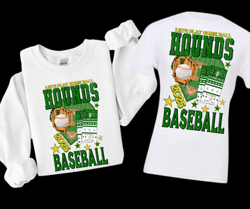 Hounds Baseball Tickets WHITE Sweatshirt or Tee - Wholesale - The Red Rival