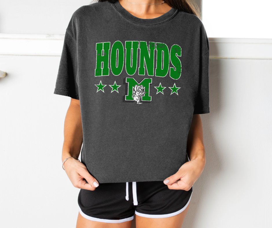 Hounds Stars Charcoal Tee - Wholesale - The Red Rival