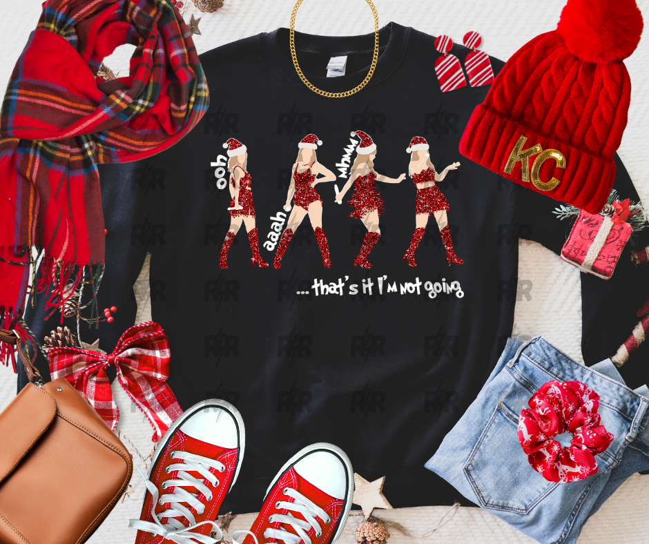 Red Glitter Swift That's It, I'm Not Going Black Sweatshirt