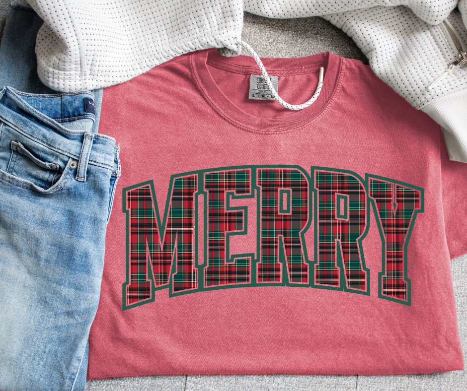 Plaid Merry Crimson Tee