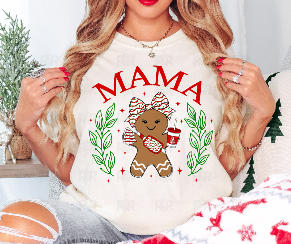 Cutesy Gingerbread Mama Cream Tee - The Red Rival