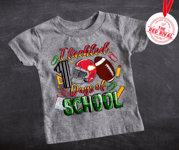 I tackled 100 Days of School Helmet/Football Grey Sweatshirt or Tee - Tees - The Red Rival