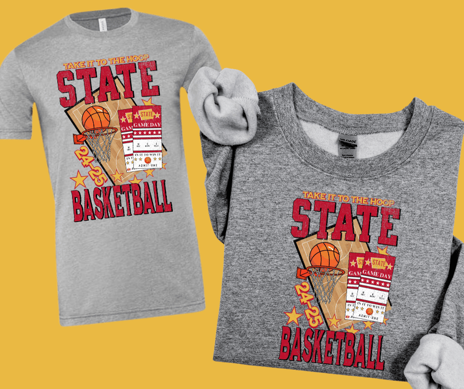 IOWA St (MAROON) Basketball Tickets GREY Tee or Sweatshirt - Tees - The Red Rival