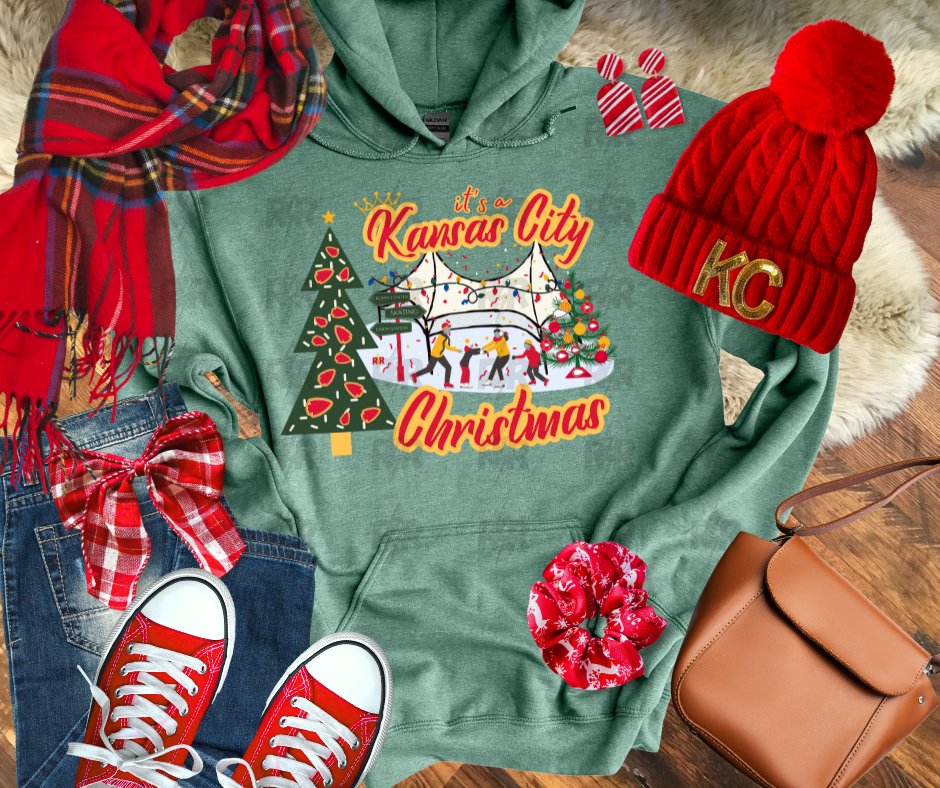 It's a Kansas City Christmas Crown Center Hoodie (Select Your Color) - Tees & Sweatshirts - The Red Rival