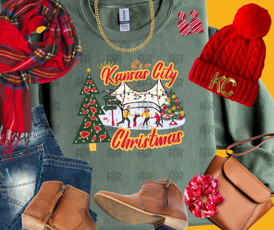 It's a Kansas City Christmas Crown Center Sweatshirt (Select Your Color) - Tees & Sweatshirts - The Red Rival