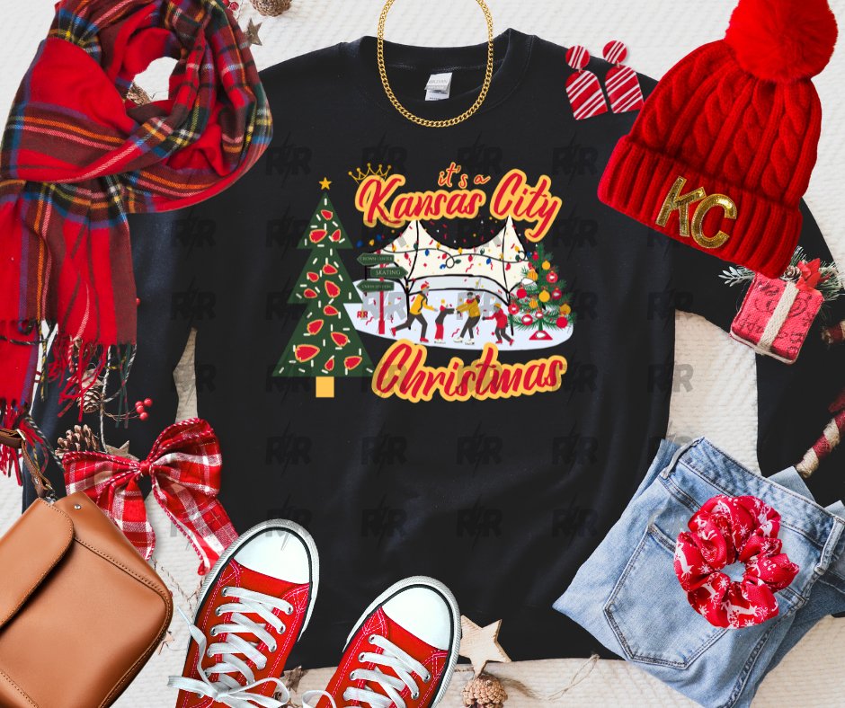 It's a Kansas City Christmas Crown Center Sweatshirt (Select Your Color) - Tees & Sweatshirts - The Red Rival