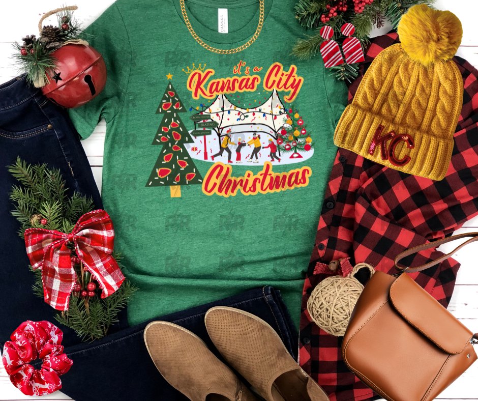 It's a Kansas City Christmas Crown Center Tee (Select Your Color) - Tees & Sweatshirts - The Red Rival