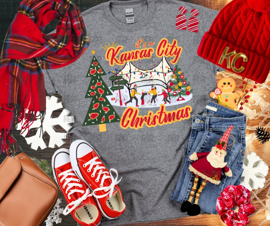 It's a Kansas City Christmas Crown Center Tee (Select Your Color) - Tees & Sweatshirts - The Red Rival