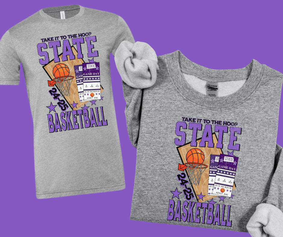 K STATE (PURPLE) Basketball Tickets GREY Tee or Sweatshirt - Tees - The Red Rival