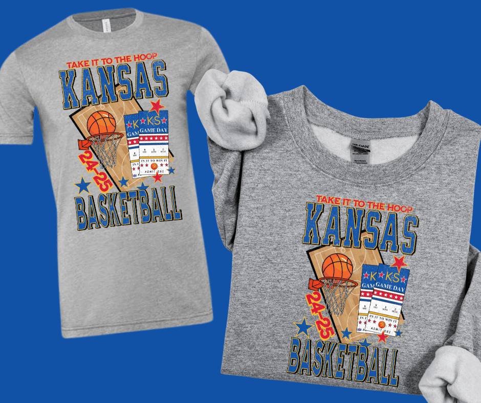 Kansas Basketball Tickets GREY Tee or Sweatshirt - Tees - The Red Rival