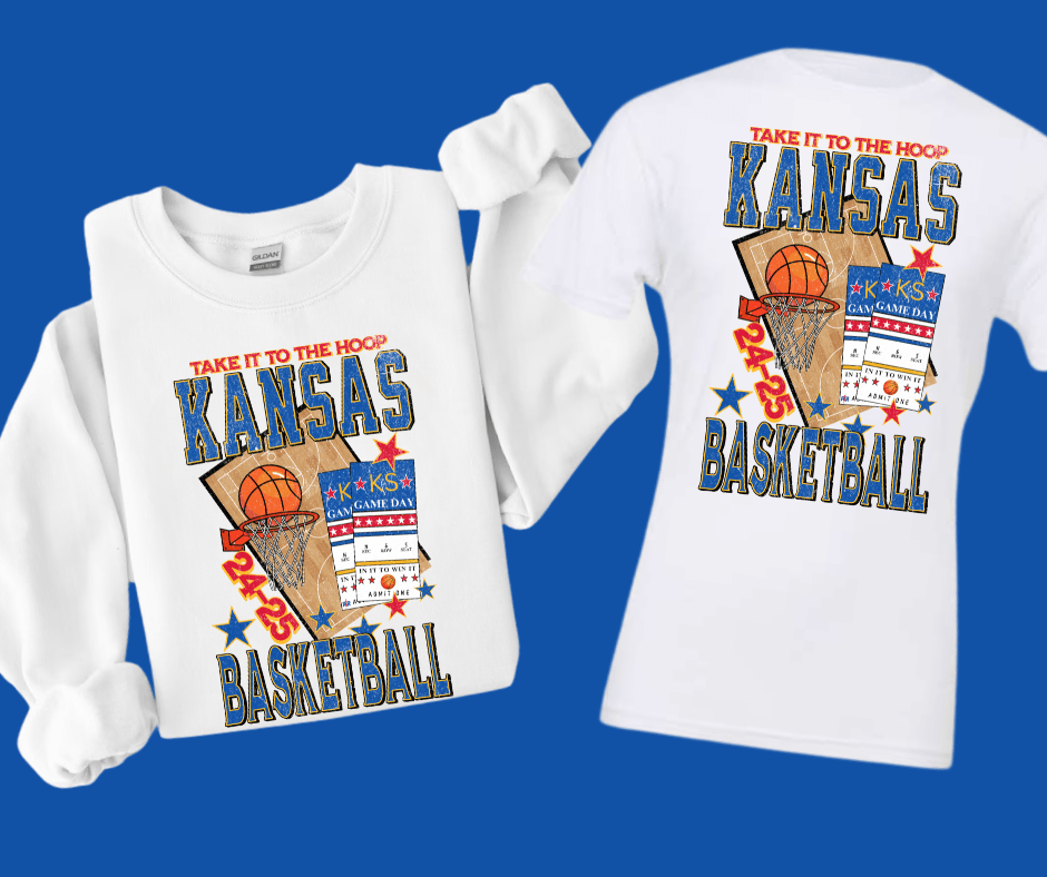 Kansas Basketball Tickets WHITE Sweatshirt or Tee - Wholesale - The Red Rival