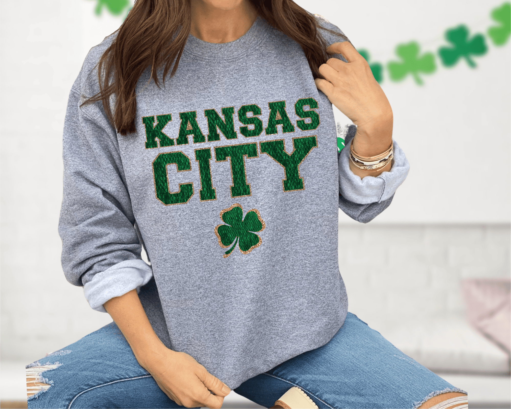 Kansas City Shamrock Chenille Letters - Tees & Sweatshirts - The Red Rival