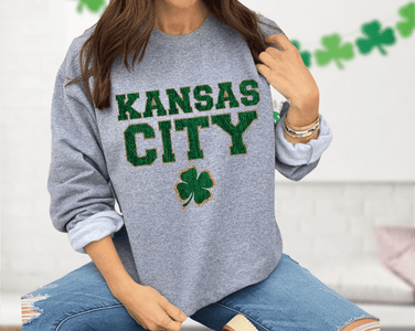 Kansas City Shamrock Chenille Letters - Tees & Sweatshirts - The Red Rival