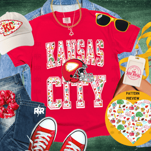 KANSAS CITY W/ HELMET School Icons w/o text in arrowhead Red Tee or Sweatshirt - Tees - The Red Rival