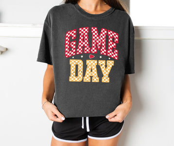 KC Colored Checkered Game Day Pepper Tee - Graphic Tee - The Red Rival