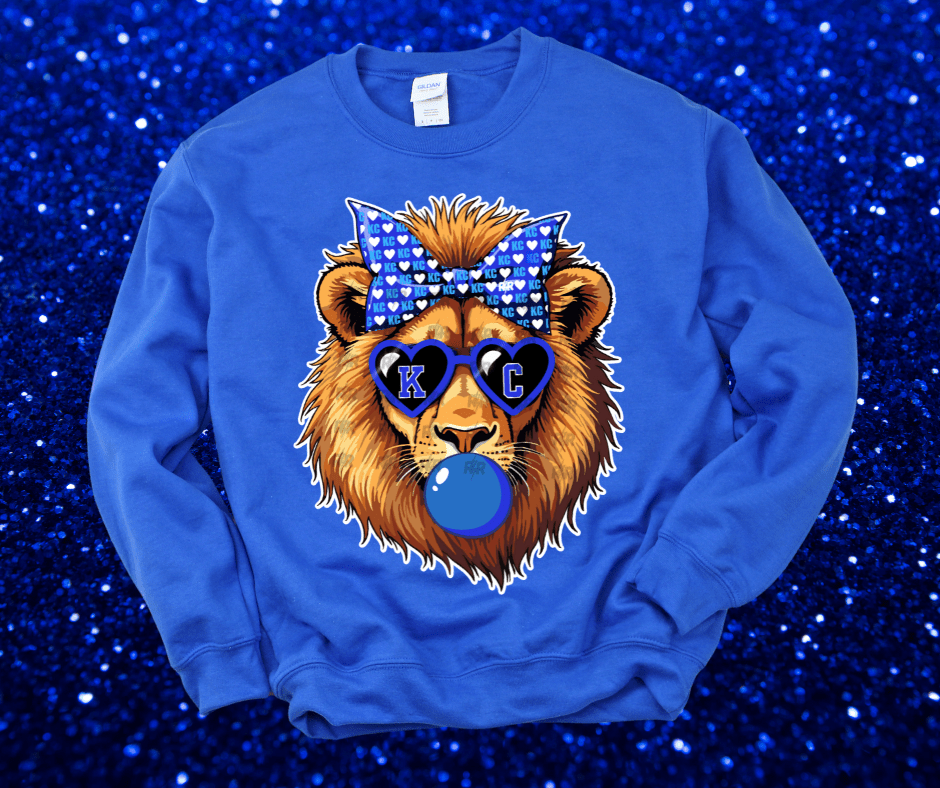 KC Lion Blue Bubble Royal Blue Tee or Sweatshirt - Tees - The Red Rival