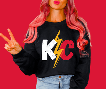 KC Version of the Red Rival Logo Black Tee or Sweatshirt - Tees - The Red Rival