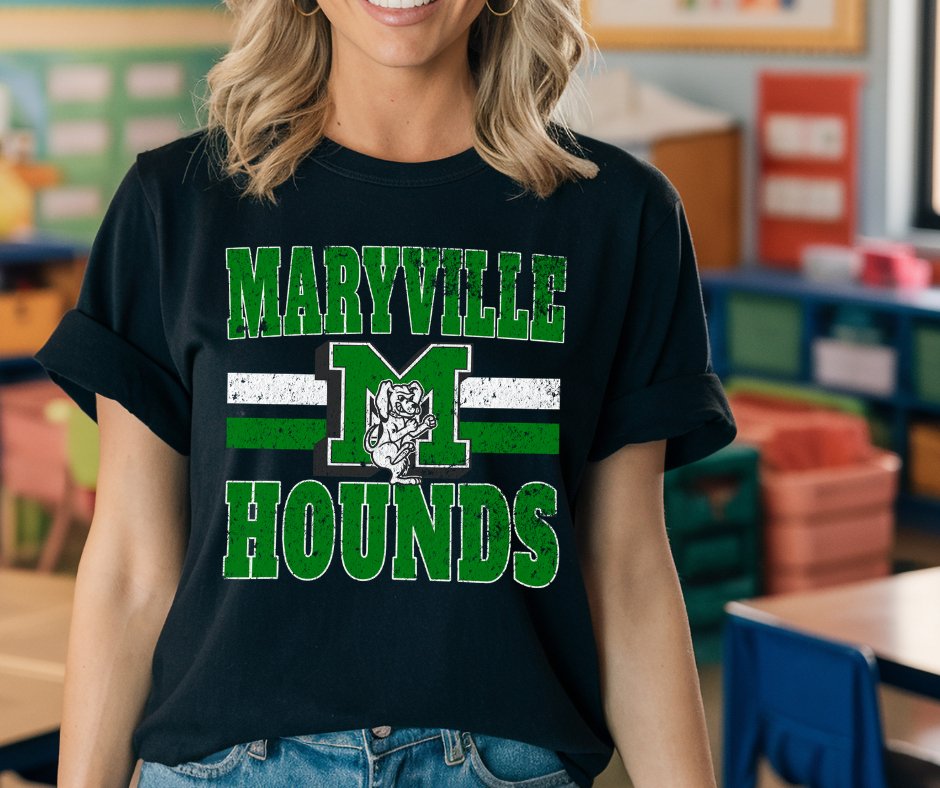 Maryville Hounds Black Tee - Wholesale - The Red Rival