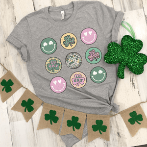 Muted St Patricks Smiley Face Pattern Circles - Tees & Sweatshirts - The Red Rival