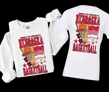 Nebraska Basketball Tickets WHITE Sweatshirt or Tee - Wholesale - The Red Rival