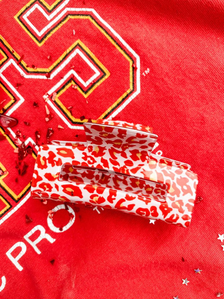 No Rules Red/Yellow Leopard Claw Clip - Apparel & Accessories - The Red Rival