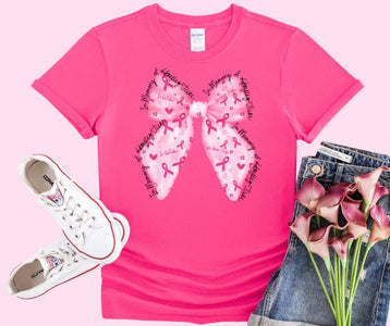 Pink Bow - In Memory of Hayley June Pink Tee (FINAL SALE) - Tees - The Red Rival