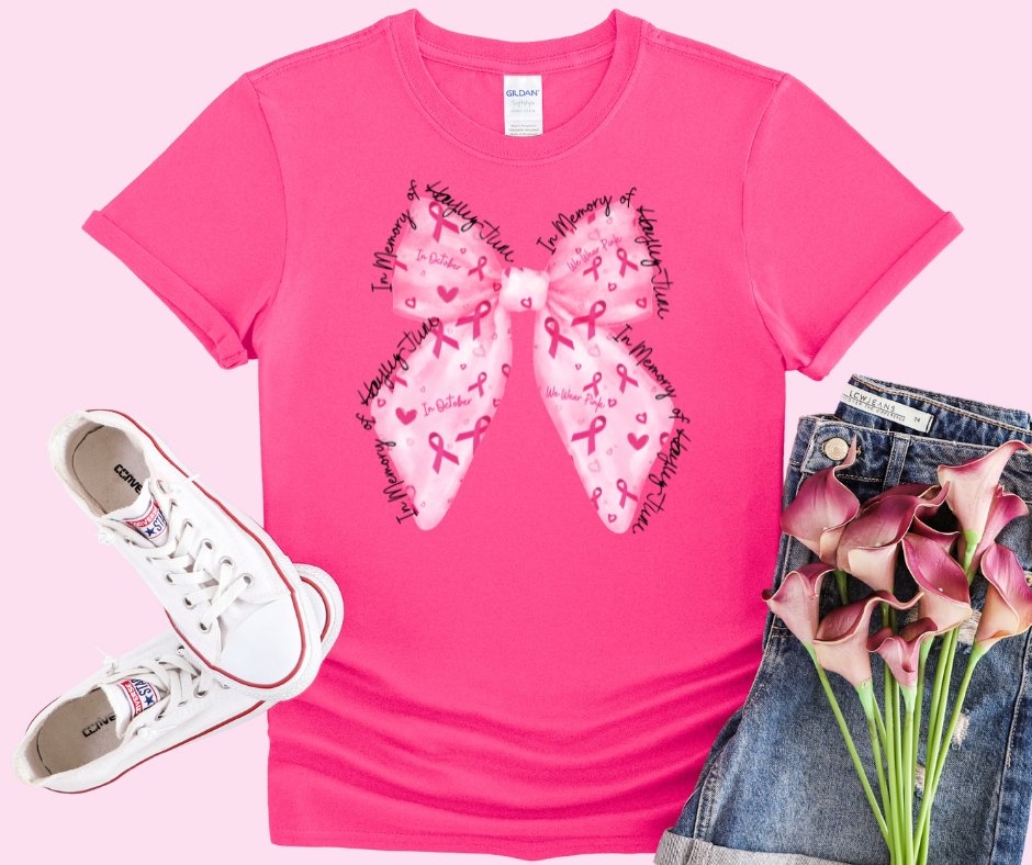 Pink Bow - In Memory of Hayley June Pink Tee (FINAL SALE) - Tees - The Red Rival