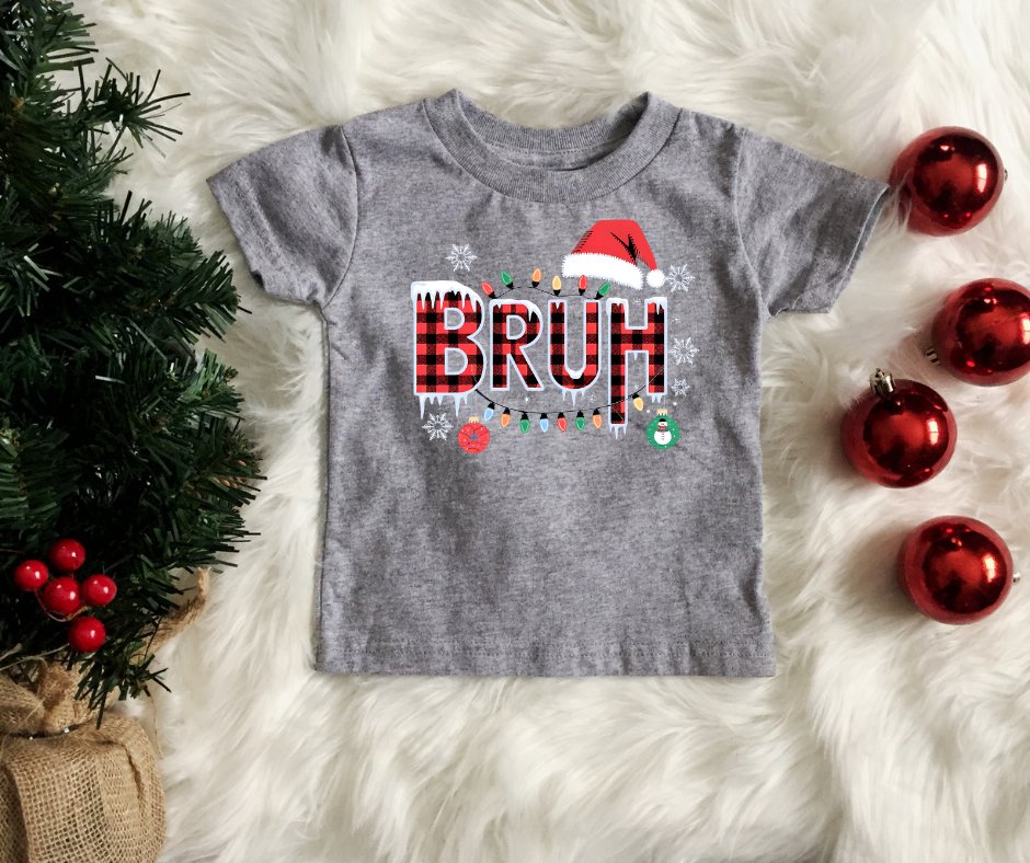 PINK FRIDAY PRICE - Bruh Christmas Grey Tee (FINAL SALE) - Tees - The Red Rival