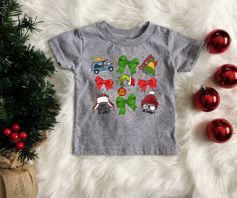 PINK FRIDAY PRICE - Christmas Movies Collage Multiple GREY Styles (FINAL SALE) - Tees - The Red Rival