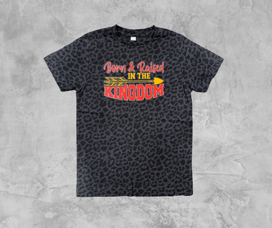 READY TO SHIP - Born & Raised in the Kingdom Leopard Tee (FINAL SALE) - Apparel & Accessories - The Red Rival