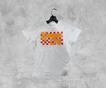 READY TO SHIP - Checkered Red and Gold Kansas City Ash Tee (FINAL SALE) - Apparel & Accessories - The Red Rival