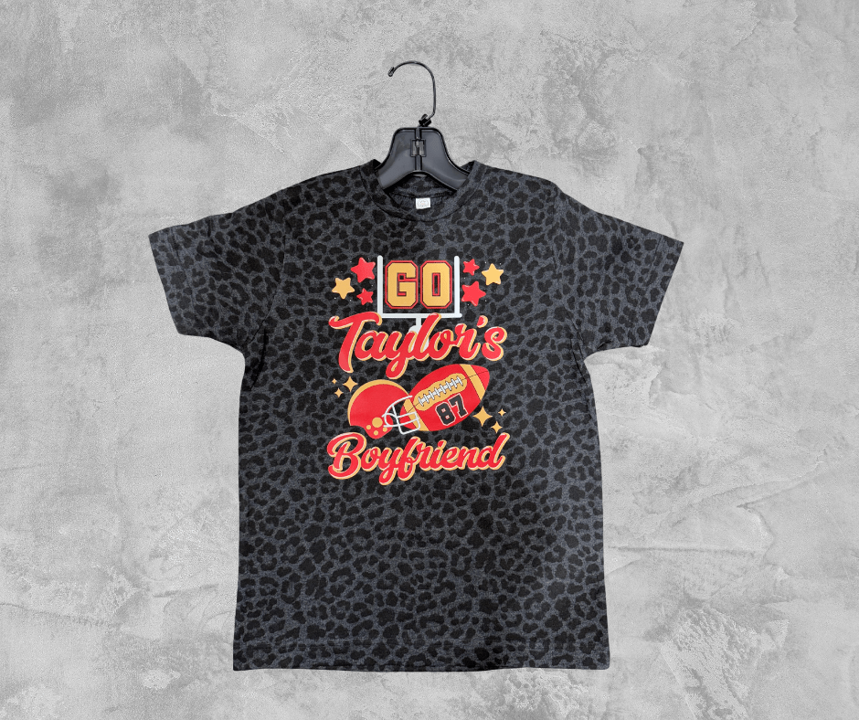 READY TO SHIP - Go Taylor's Boyfriend Leopard Tee (FINAL SALE) - Apparel & Accessories - The Red Rival