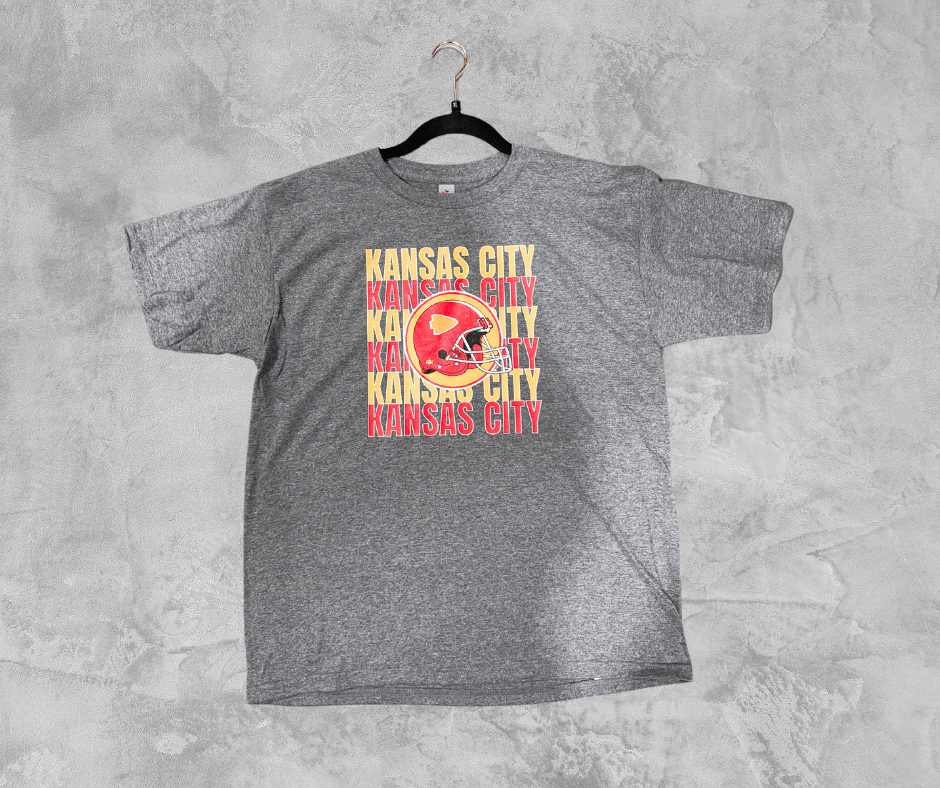 READY TO SHIP - Kansas City Repeat Helmet Grey Tee (FINAL SALE) - Apparel & Accessories - The Red Rival