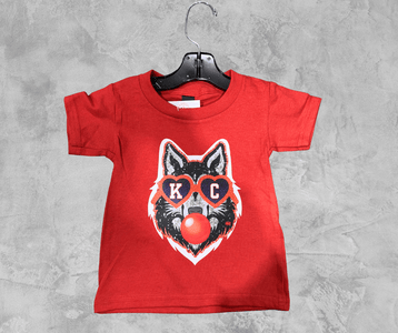 READY TO SHIP - KC Heart Glasses Wolf Bubble Red Tee (FINAL SALE) - Apparel & Accessories - The Red Rival