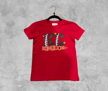 READY TO SHIP - KC Kingdom Football Letters Red Tee (FINAL SALE) - Apparel & Accessories - The Red Rival