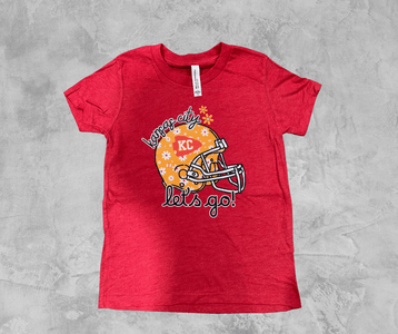 READY TO SHIP - Let's Go Kansas City Daisy Helmet Heather Red Tee (FINAL SALE) - Apparel & Accessories - The Red Rival