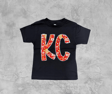 READY TO SHIP - Red Taylor Swift Inspired KC Letters Black Tee (FINAL SALE) - Apparel & Accessories - The Red Rival